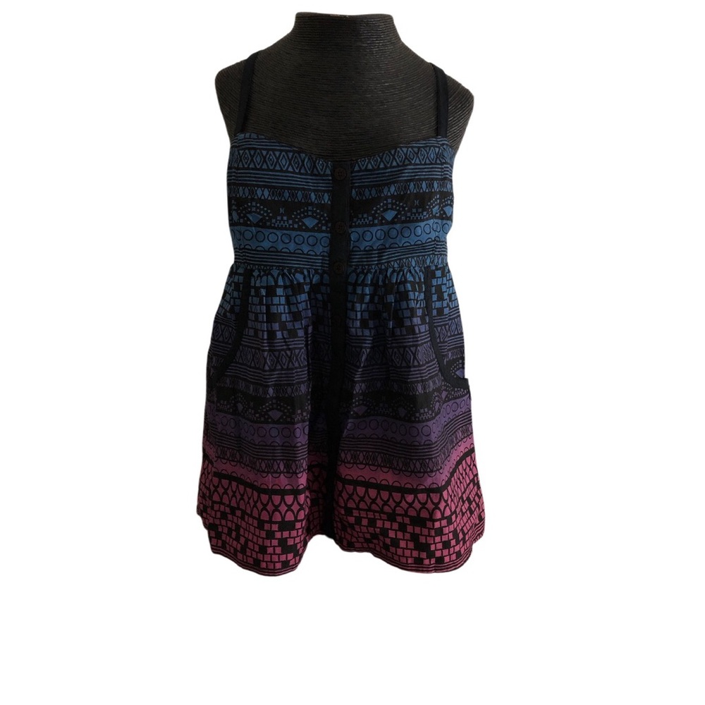 Roxy Blue, Purple & Pink Ombre Geometric Top